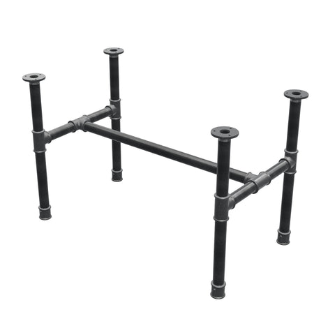 Base de mesa de centro, estrutura em H, ferro fundido e aço Ø 34 mm, 82 × 46 cm, altura 52 cm