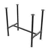 Base de mesa de jantar, estrutura em H, ferro fundido e aço Ø 34 mm, 82 × 46 cm, altura 75 cm