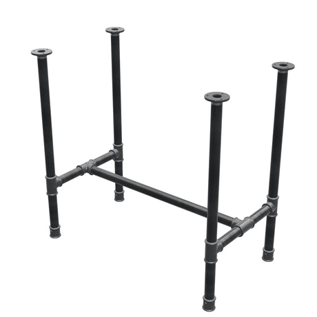 Base de mesa de jantar, estrutura em H, ferro fundido e aço Ø 34 mm, 82 × 46 cm, altura 75 cm