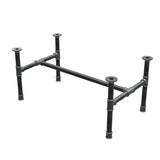 Base de mesa de centro, estrutura em H, ferro fundido e aço Ø 34 mm, 92 × 52 cm, altura 42 cm