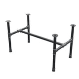 Base de mesa de centro, estrutura em H, ferro fundido e aço Ø 34 mm, 92 × 52 cm, altura 52 cm