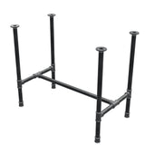 Base de mesa de jantar, estrutura em H, ferro fundido e aço Ø 34 mm, 92 × 52 cm, altura 75 cm