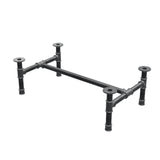 Base de mesa de centro, estrutura em H, ferro fundido e aço Ø 42 mm, 106 × 61 cm, altura 34 cm
