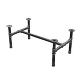 Base de mesa de centro, estrutura em H, ferro fundido e aço Ø 42 mm, 106 × 61 cm, altura 44 cm