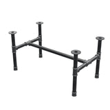 Base de mesa de centro, estrutura em H, ferro fundido e aço Ø 42 mm, 106 × 61 cm, altura 54 cm