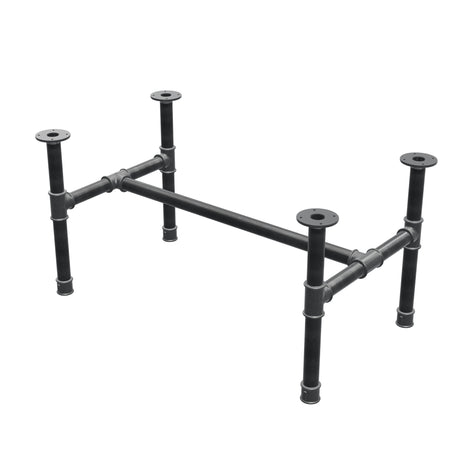Base de mesa de centro, estrutura em H, ferro fundido e aço Ø 42 mm, 106 × 61 cm, altura 54 cm