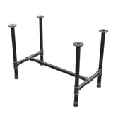Base de mesa de jantar, estrutura em H, ferro fundido e aço Ø 42 mm, 106 × 61 cm, altura 74 cm