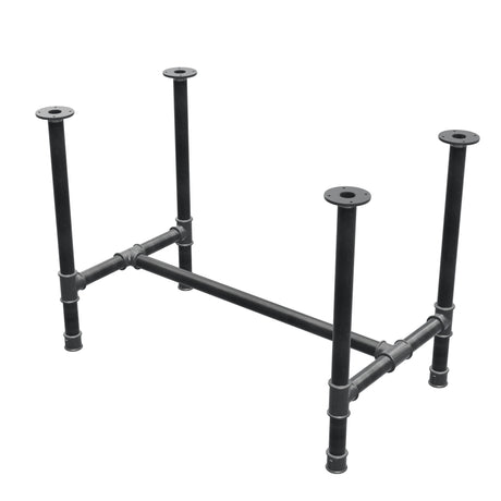 Base de mesa de jantar, estrutura em H, ferro fundido e aço Ø 42 mm, 106 × 61 cm, altura 74 cm