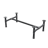 Base de mesa de centro, estrutura em H, ferro fundido e aço Ø 42 mm, 116 × 61 cm, altura 34 cm