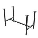 Base de mesa de jantar, estrutura em H, ferro fundido e aço Ø 42 mm, 116 × 61 cm, altura 74 cm