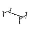 Base de mesa de centro, estrutura em H, ferro fundido e aço Ø 42 mm, 116 × 71 cm, altura 34 cm