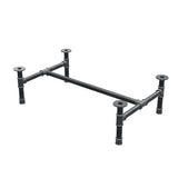 Base de mesa de centro, estrutura em H, ferro fundido e aço Ø 42 mm, 116 × 71 cm, altura 34 cm