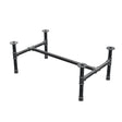 Base de mesa de centro, estrutura em H, ferro fundido e aço Ø 42 mm, 116 × 71 cm, altura 44 cm