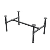 Base de mesa de centro, estrutura em H, ferro fundido e aço Ø 42 mm, 116 × 71 cm, altura 54 cm
