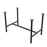 Base de mesa de jantar, estrutura em H, ferro fundido e aço Ø 42 mm, 116 × 71 cm, altura 74 cm