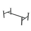 Base de mesa de centro, estrutura em H, ferro fundido e aço Ø 42 mm, 136 × 71 cm, altura 44 cm