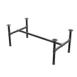 Base de mesa de centro, estrutura em H, ferro fundido e aço Ø 42 mm, 136 × 71 cm, altura 54 cm