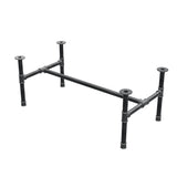 Base de mesa de centro, estrutura em H, ferro fundido e aço Ø 42 mm, 136 × 71 cm, altura 54 cm