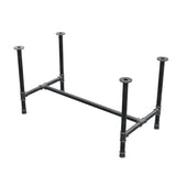 Base de mesa de jantar, estrutura em H, ferro fundido e aço Ø 42 mm, 136 × 71 cm, altura 74 cm