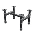 Base de mesa de centro, estrutura em H, ferro fundido e aço Ø 42 mm, 56 × 41 cm, altura 34 cm