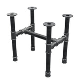 Base de mesa de centro, estrutura em H, ferro fundido e aço Ø 42 mm, 56 × 41 cm, altura 54 cm