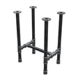 Base de mesa de jantar, estrutura em H, ferro fundido e aço Ø 42 mm, 56 × 41 cm, altura 74 cm