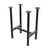 Base de mesa de jantar, estrutura em H, ferro fundido e aço Ø 42 mm, 56 × 41 cm, altura 74 cm
