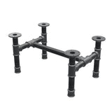 Base de mesa de centro, estrutura em H, ferro fundido e aço Ø 42 mm, 66 × 45 cm, altura 34 cm