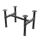 Base de mesa de centro, estrutura em H, ferro fundido e aço Ø 42 mm, 66 × 45 cm, altura 44 cm