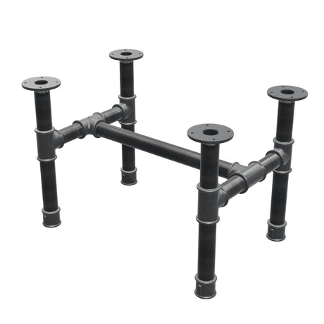 Base de mesa de centro, estrutura em H, ferro fundido e aço Ø 42 mm, 66 × 45 cm, altura 44 cm
