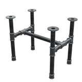 Base de mesa de centro, estrutura em H, ferro fundido e aço Ø 42 mm, 66 × 45 cm, altura 54 cm