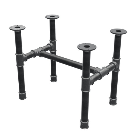 Base de mesa de centro, estrutura em H, ferro fundido e aço Ø 42 mm, 66 × 45 cm, altura 54 cm