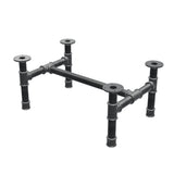 Base de mesa de centro, estrutura em H, ferro fundido e aço Ø 42 mm, 76 × 51 cm, altura 34 cm