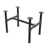 Base de mesa de centro, estrutura em H, ferro fundido e aço Ø 42 mm, 76 × 51 cm, altura 54 cm