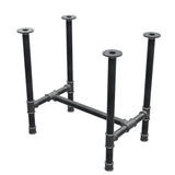 Base de mesa de jantar, estrutura em H, ferro fundido e aço Ø 42 mm, 76 × 51 cm, altura 74 cm