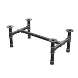 Base de mesa de centro, estrutura em H, ferro fundido e aço Ø 42 mm, 86 × 51 cm, altura 34 cm