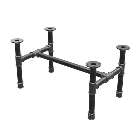 Base de mesa de centro, estrutura em H, ferro fundido e aço Ø 42 mm, 86 × 51 cm, altura 44 cm