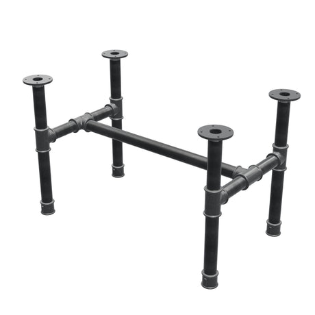 Base de mesa de centro, estrutura em H, ferro fundido e aço Ø 42 mm, 86 × 51 cm, altura 54 cm
