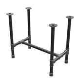 Base de mesa de jantar, estrutura em H, ferro fundido e aço Ø 42 mm, 86 × 51 cm, altura 74 cm