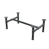 Base de mesa de centro, estrutura em H, ferro fundido e aço Ø 42 mm, 96 × 57 cm, altura 34 cm