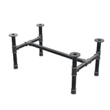 Base de mesa de centro, estrutura em H, ferro fundido e aço Ø 42 mm, 96 × 57 cm, altura 44 cm