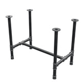 Base de mesa de jantar, estrutura em H, ferro fundido e aço Ø 42 mm, 96 × 57 cm, altura 74 cm