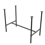 Base de mesa de jantar, estrutura em H, ferro fundido e aço Ø 27 mm, 101 × 55 cm, altura 74 cm
