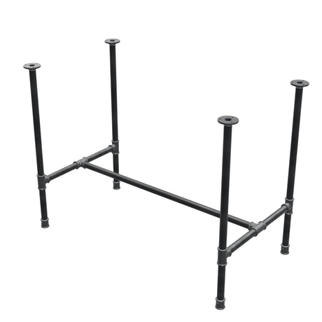 Base de mesa de jantar, estrutura em H, ferro fundido e aço Ø 27 mm, 101 × 55 cm, altura 74 cm