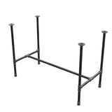 Base de mesa de jantar, estrutura em H, ferro fundido e aço Ø 27 mm, 111 × 55 cm, altura 74 cm