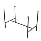 Base de mesa de jantar, estrutura em H, ferro fundido e aço Ø 27 mm, 111 × 65 cm, altura 74 cm