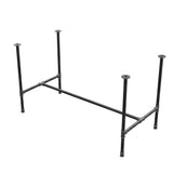 Base de mesa de jantar, estrutura em H, ferro fundido e aço Ø 27 mm, 131 × 65 cm, altura 74 cm