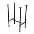 Base de mesa de jantar, estrutura em H, ferro fundido e aço Ø 27 mm, 51 × 35 cm, altura 74 cm