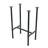Base de mesa de jantar, estrutura em H, ferro fundido e aço Ø 27 mm, 51 × 35 cm, altura 74 cm