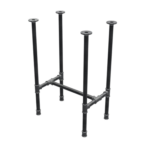 Base de mesa de jantar, estrutura em H, ferro fundido e aço Ø 27 mm, 51 × 35 cm, altura 74 cm